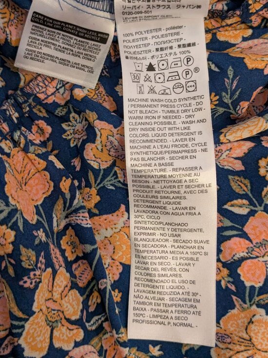 Levi's Floral Print Long Sleeve Casual Dress Size XS - Picture 9 of 11